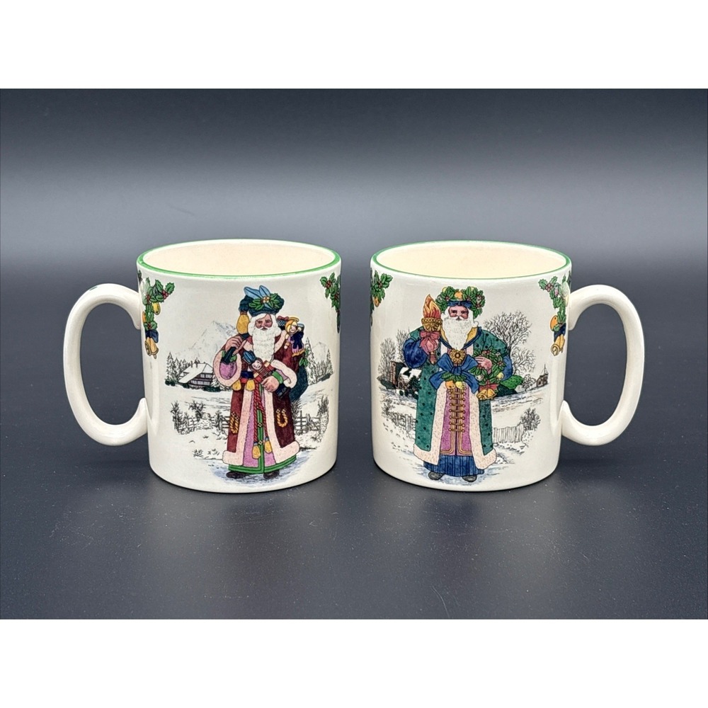 Vintage Spode England "Santas Around the World" Mugs Set of 2 (1st & 2nd Ed.)